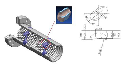 Figura 18. Deflector o recirculador de husillo a bolas fabricado en acero dplex