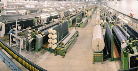 Interior de la fbrica de la empresa textil turca Bossa