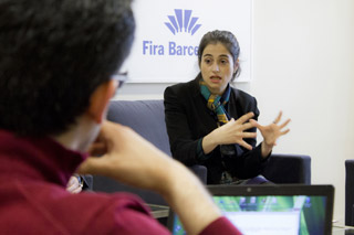 Pilar Navarro, directora de Expoquimia, Eurosurfas y Equiplast, durante la rueda de prensa de presentacin de la edicin 2014...