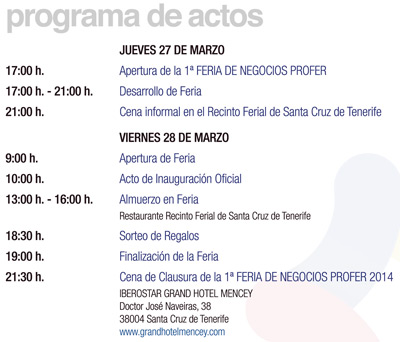 Programa de la 1 Feria de Negocios Profer