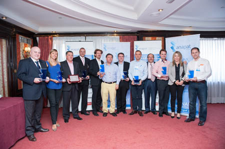 Photo of group with the winners of the I Prizes Anapat to the Innovation and Promotion of the use of the PEMP, delivered the past month of May...