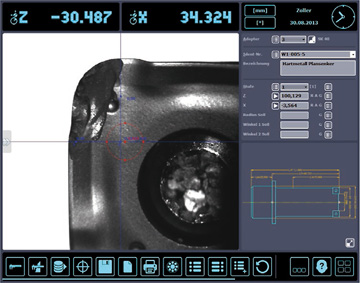 Inspeccin de filos: detecta roturas y marcas de degaste en la imagen en tiempo real de las herramientas de corte recto