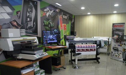 En el showroom de Copy Service se exhibe una amplia gama de mquinas Mimaki, HP y Konika Minolta