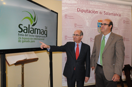Presentacin de la nueva marca comercial de la Feria Salamaq, por el presidente de la Diputacin, Javier Iglesias, y el vicepresidente primero...