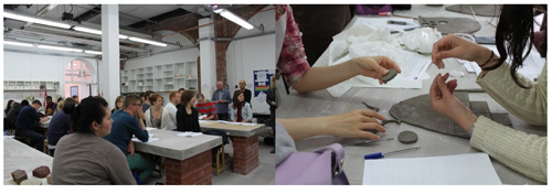 Estudiantes de la Universidad de Liverpool realizando el proyecto 'Illuminating Through Ceramics'