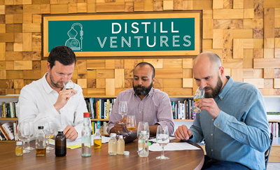 El equiipo de Distill Ventures.De izquierda a derecha: Frank Lampen, Shilen Patel y Dan Gasper
