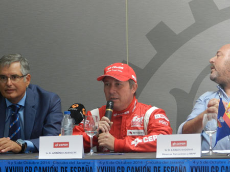 Antonio Albacete en la rueda de prensa del Circuito del Jarama