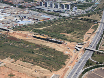 Obras de construccin del viaducto en junio de 2014