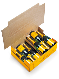 El ms grande de los dos formatos de caja contiene 12 botellas