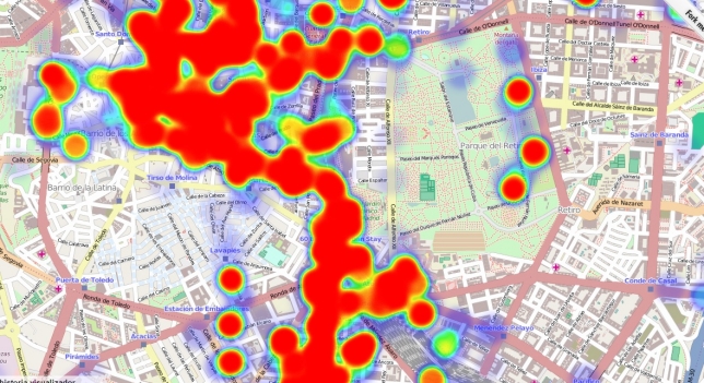 Mapa de calor de Google. Imagen de Tecnoxplora