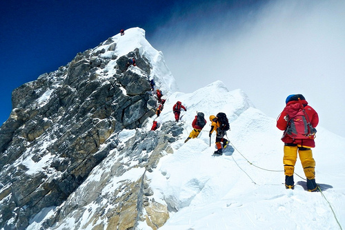 Llegada a la cumbre del Everest. Imagen de www.flickr.com