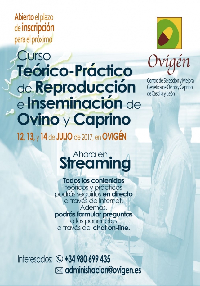 OVIGEN convoca el 11 Curso Anual de Reproduccin e Inseminacin para los das 12, 13 y 14 de julio prximos.