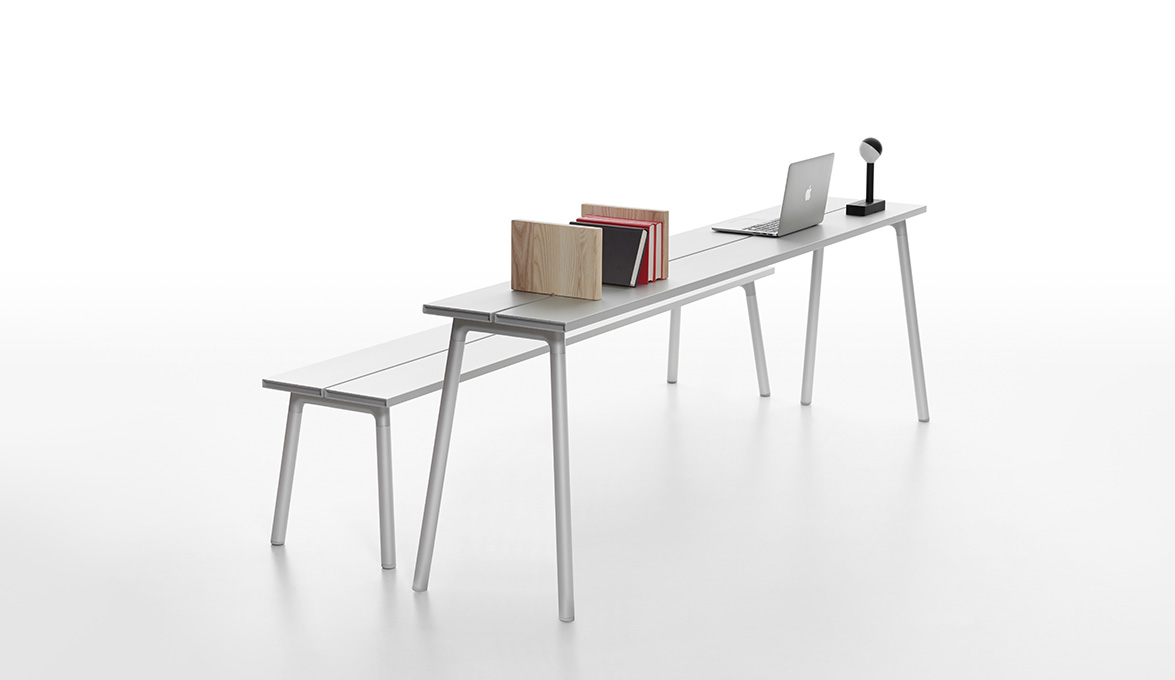 5. Emeco Run Aluminum Side Table and Bench